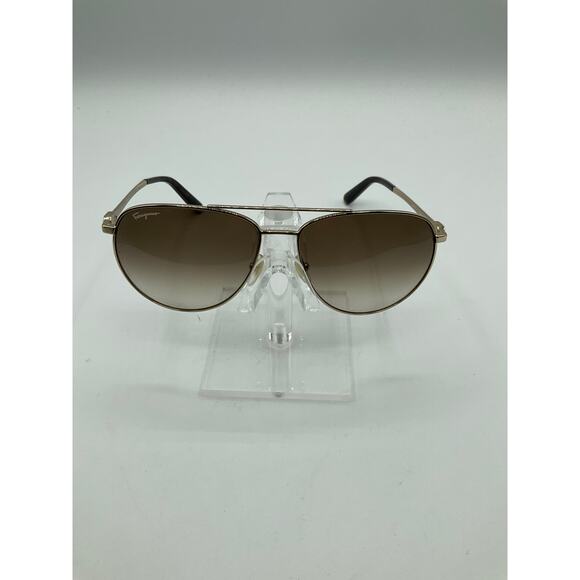 Salvatore Ferragamo Unisex SF157S Sunglasses, Gold - Picture 1 of 8